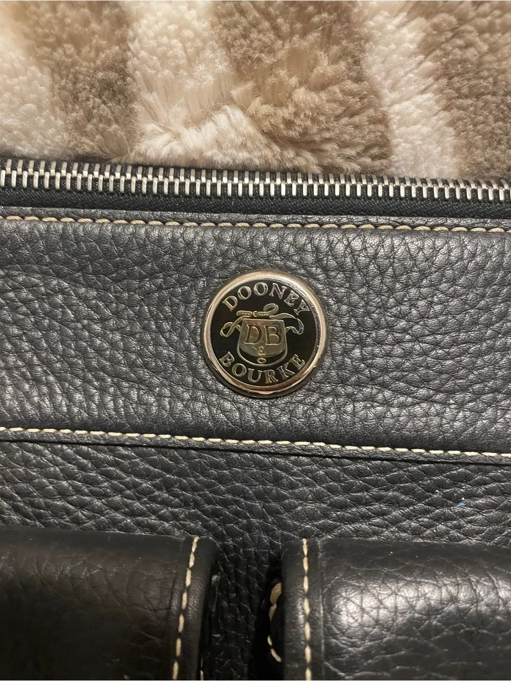 Dooney & Bourke Black Leather Double Front-Pocket Messenger